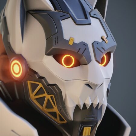 CyberCat - cosplay mask stl file