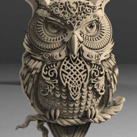 3D A STL Models Decorative Panel Relief Owl for CNC Router Aspire Artcam 3D Printer Engraver 3D Design Instant Download Digital Product