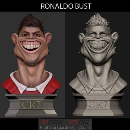 3D Ronaldo football - Bust Padory 3d print - Digital STL file