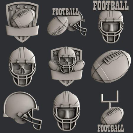 3d STL models for CNC American football