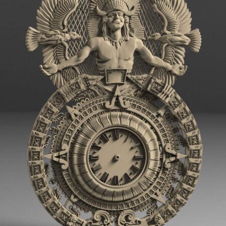 3D STL Models Wall Clock Maya Calendar for CNC RouteR Engraver Carving Cut 3D Aspire Artcam 3D Printer 3D Design Digital Product