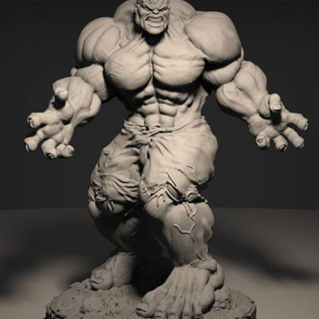 0.1.STL file  Hulk Smashed