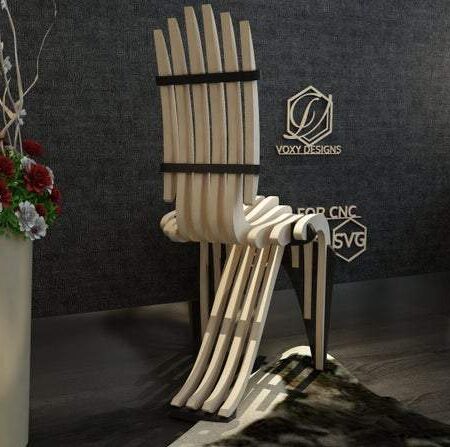 Cnc files parametric wooden chair cnc plan,laser cutting,parametric furniture router files,svg files,chair cnc