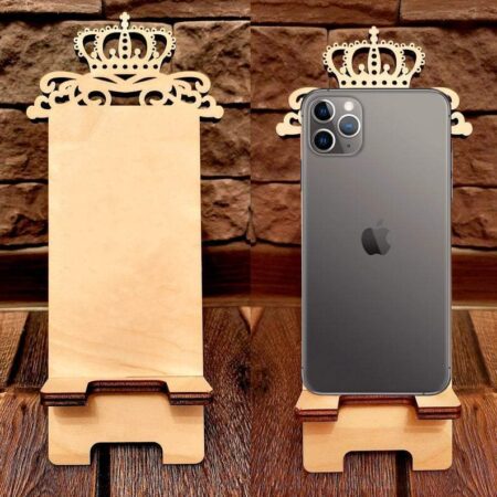 Crown Phone Stand. This cnc files DXF, CDR, SVG, dxf files for cnc, laser cut files, vector files, vector cutting plan, cnc router files