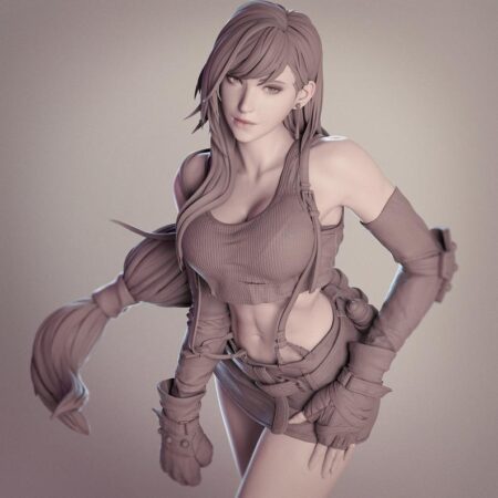 Final Fantasy VII Fan Art - Tifa Lockhart Statue - STL - 3d Print Files
