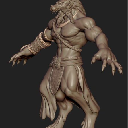 Highly detailed 3d model of human werewolf.  Available 3d format:  .sTL ready for printing