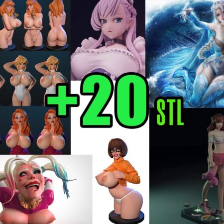 MEGA stl pack +20 Sexy NSFW Girls Perfect bodies | (Check the description!) First Stl Pack