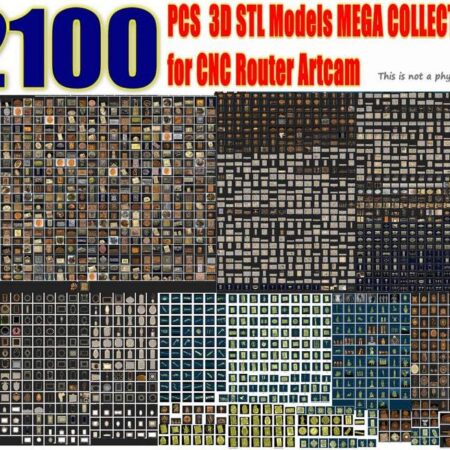 2100+ pcs 3D Models STL files all MEGA Set Collection Patterns Decor Interior Animals Panno Relief Picture Icons for CNC Router Artcam