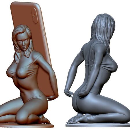 STL file for 3D printer - 3D printable model Phone holder Girl