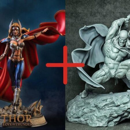 Marvel - Female Thor + Thor Statue - STL Files for 3D Print
