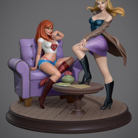 Spiderman - Gwen & Mary Jane statue - STL Files for 3D Print