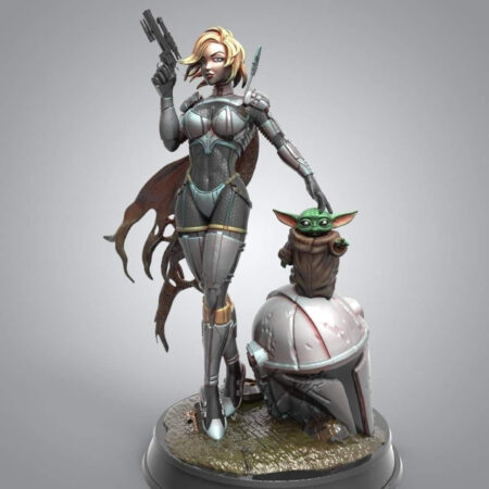 Sexy female mandalorian stl files for 3d printing