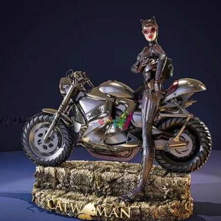 Catwoman on Motorcycle 3d print stl files