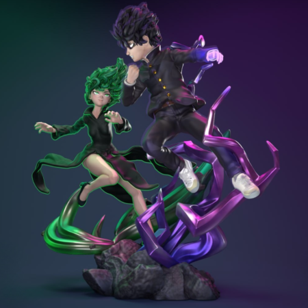 Tatsumaki vs mob diorama 3d printing stl files