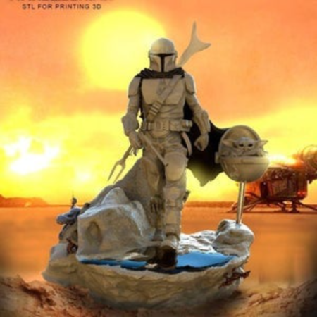 Mandalorian diorama 3d printing stl files