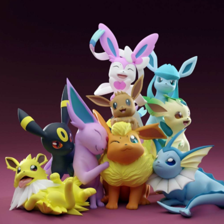 Eeveelution statue 3d printing stl files
