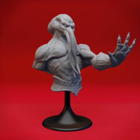 Mind flayer bust 3d print stl files