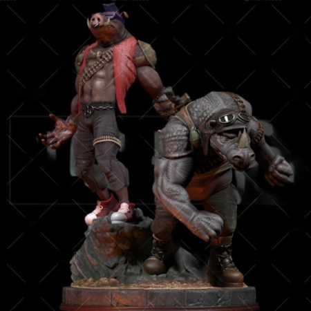 Bepop and rocksteady TMNT 3d printing stl files