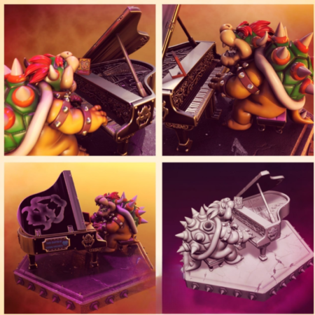 Bowser on piano – Mario 3d printing stl files