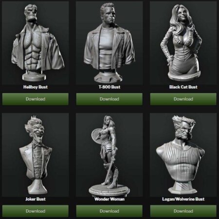 Character bust 3D printing stl files