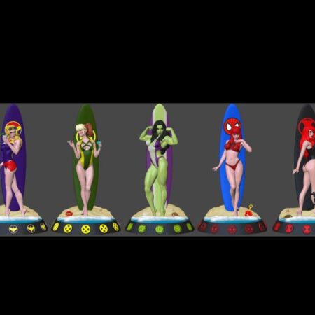 Surfer Girls pack 3d printing stl files