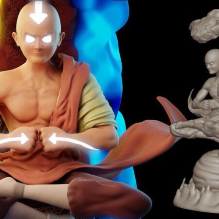 Avatar Aang Last airbender 3d printing stl files