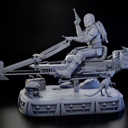 Mandalorian diorama stl files for 3d printing model