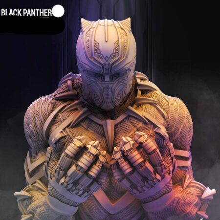 Black panther bust 3d printing stl files