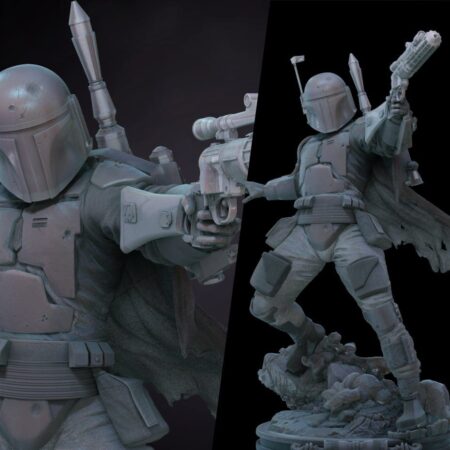 Boba fett sculpture 3d printing stl files