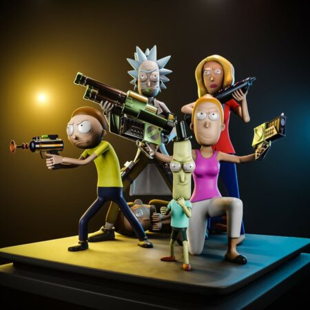 Rick & Morty diorama 3d printing stl files