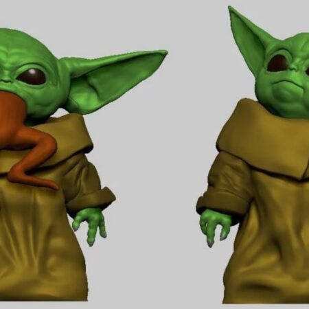 Grogu eating frog 3d printing stl files