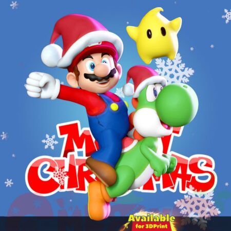 X-mas mario yoshi 3d print stl files