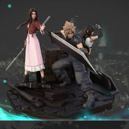 Cloud, Aerith & Tifa diorama 3d print stl files