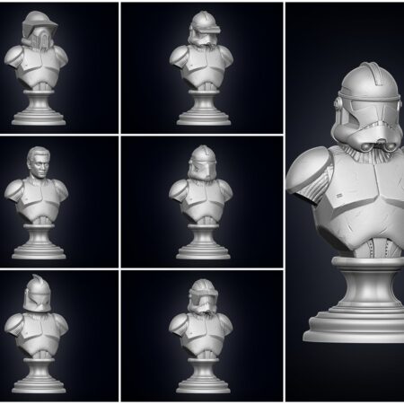 Clone troopers bust pack 3d print stl files