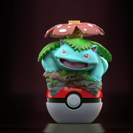 Venusaur on pokeball 3d printing stl files