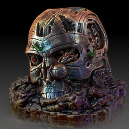 T800 skull Planter bowl 3d print stl files