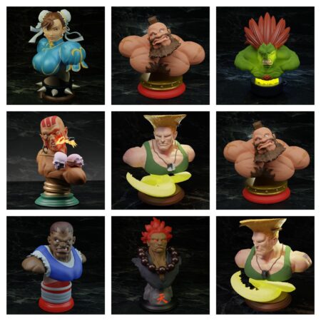 Street fighter bust Pack 3d printing stl files