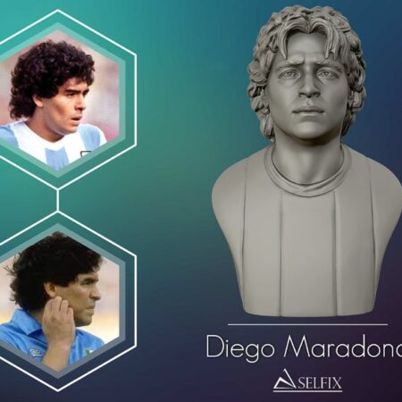 Busto maradona selfix 3d model stl file